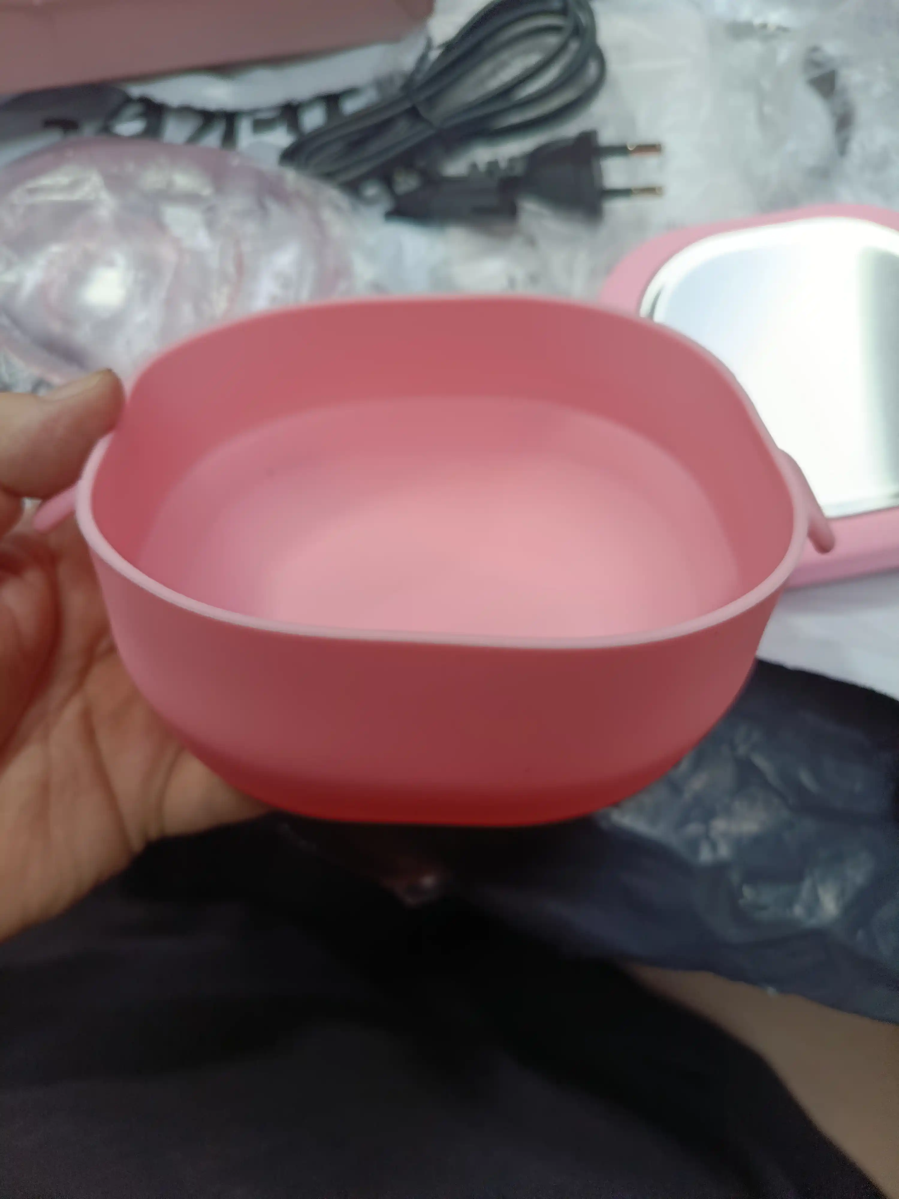 Depilyatsiya uchun yig‘iladigan silikon vaks isitkich, 400 ml, vosk va shpatellar