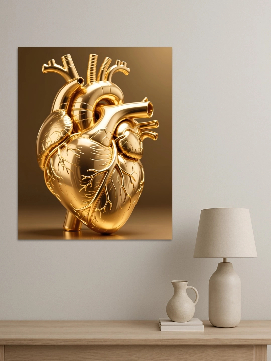 Interyer uchun xolst rasmi ARTERY "Oltin sehr", podramnikli devor posteri