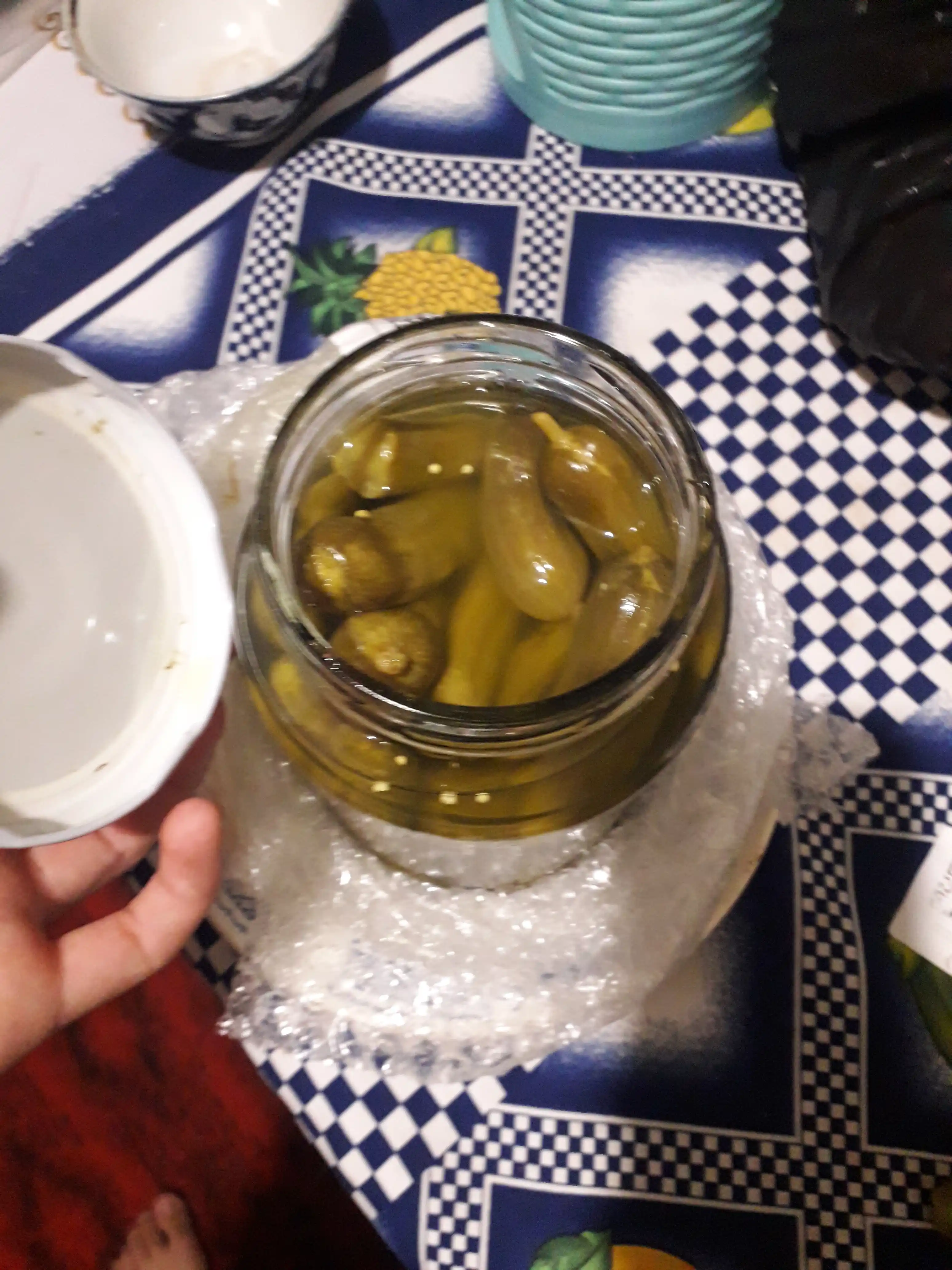 Bodring Korishonlar (3-6 sm), marinadlangan, shisha bankada, 1 litrdan