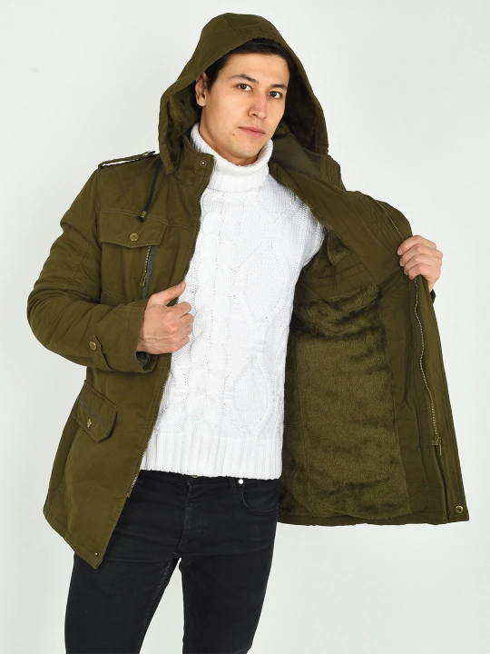 Erkaklar qishki parka kurtkasi