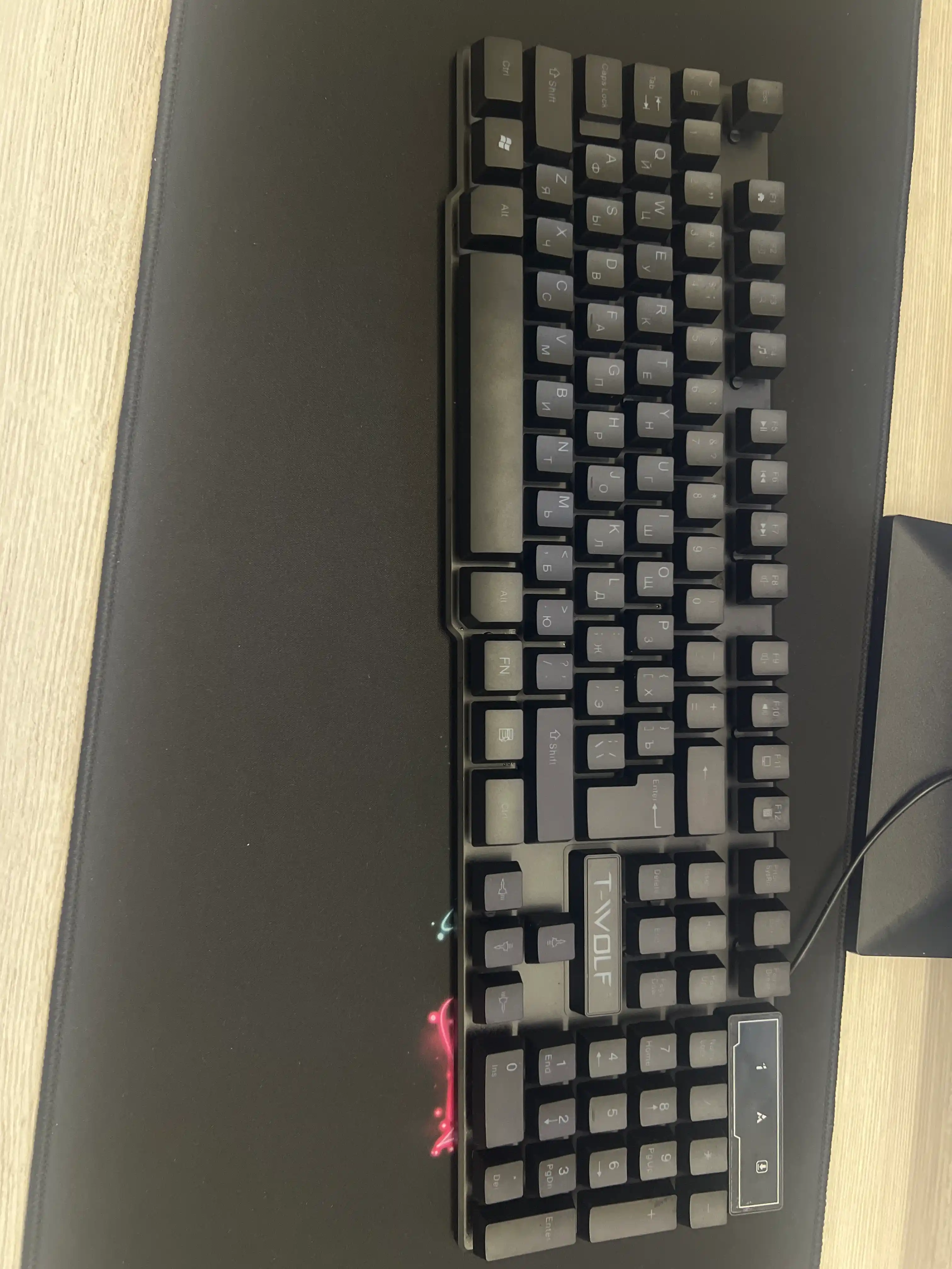 Игровая Клавиатура и мышка T-wolf TF200 c RGB подсветкой