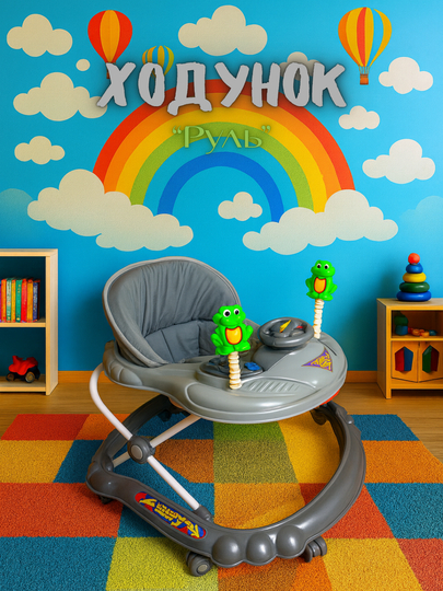 Ходунок "Руль" для детей, с игрушками - 