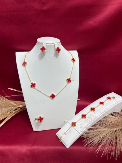 Комплект украшений в стиле Messika, Bvlgari и Van Cleef — SHONAJW-KOMPLEKT-КРАСН