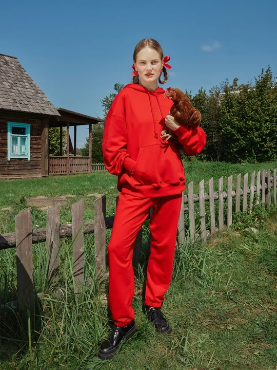 Худи женское оверсайз, с капюшоном, без начеса