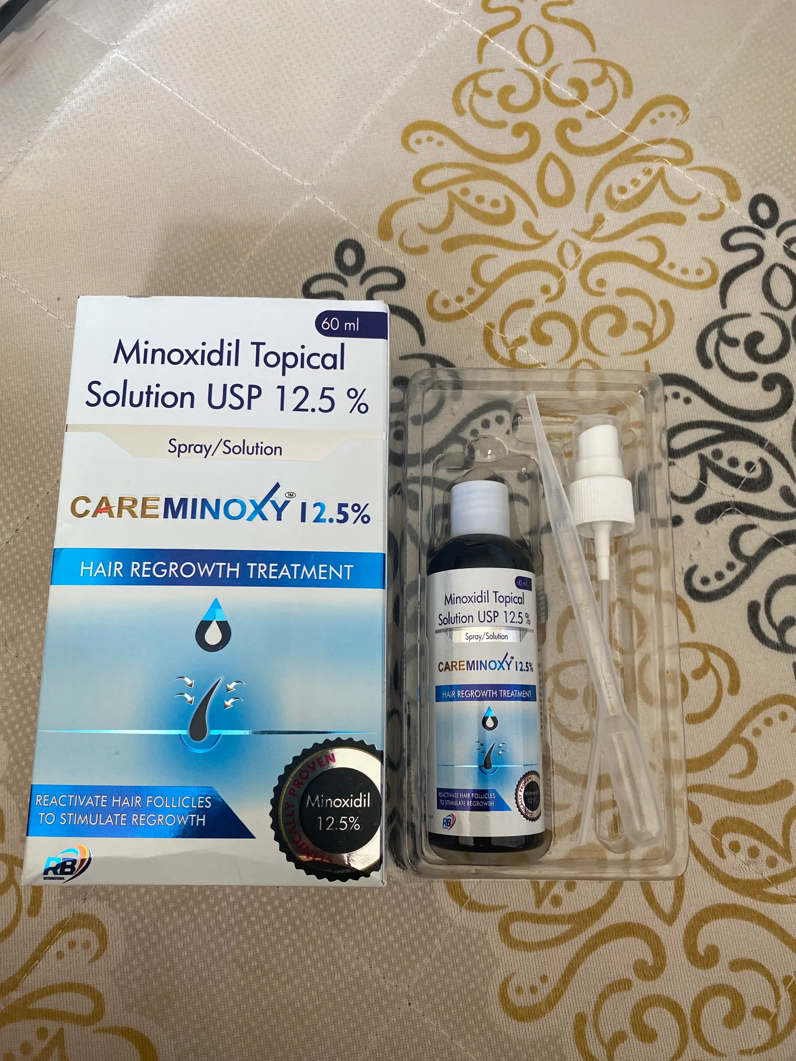Миноксидил 12.5% Care Minoxy – лосьон-спрей для роста волос и бороды (60мл)