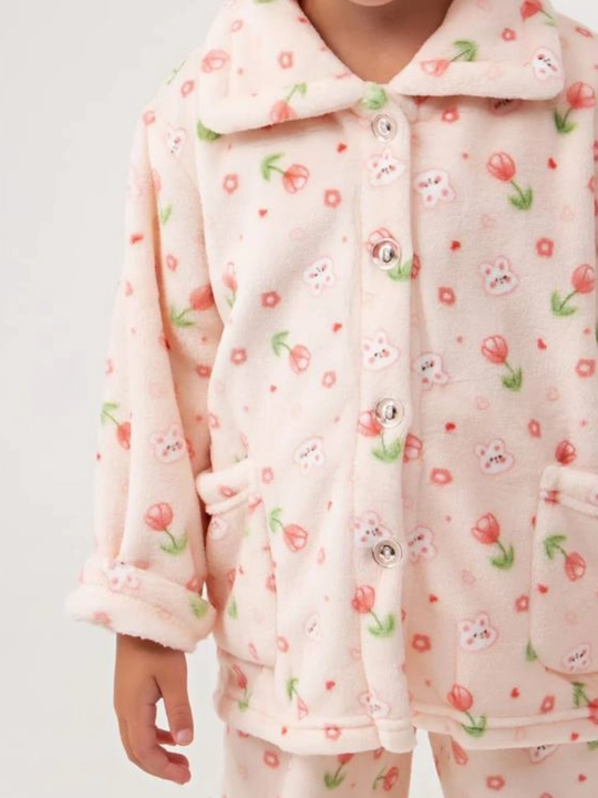 Issiq bolalar uy kiyimi, uyqu uchun pijama, issiq komplekt kiyim