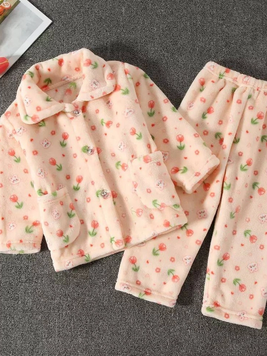 Issiq bolalar uy kiyimi, uyqu uchun pijama, issiq komplekt kiyim