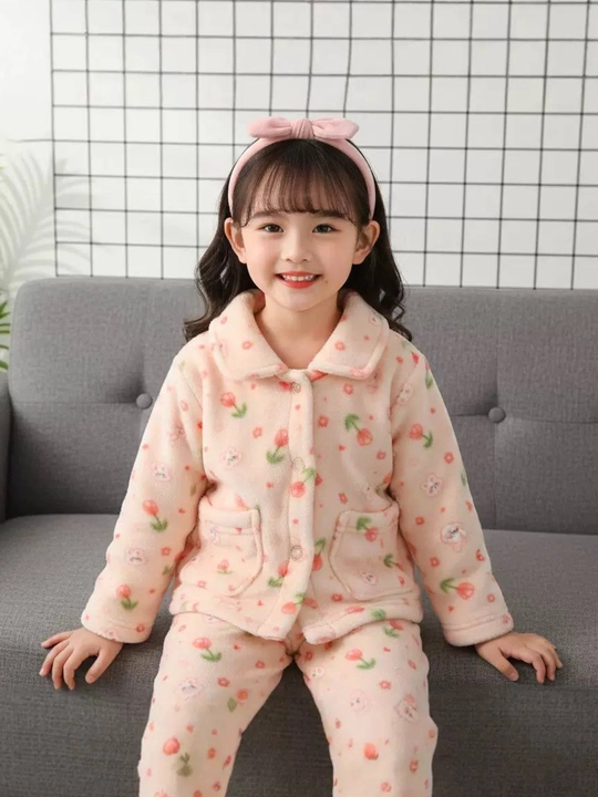 Issiq bolalar uy kiyimi, uyqu uchun pijama, issiq komplekt kiyim
