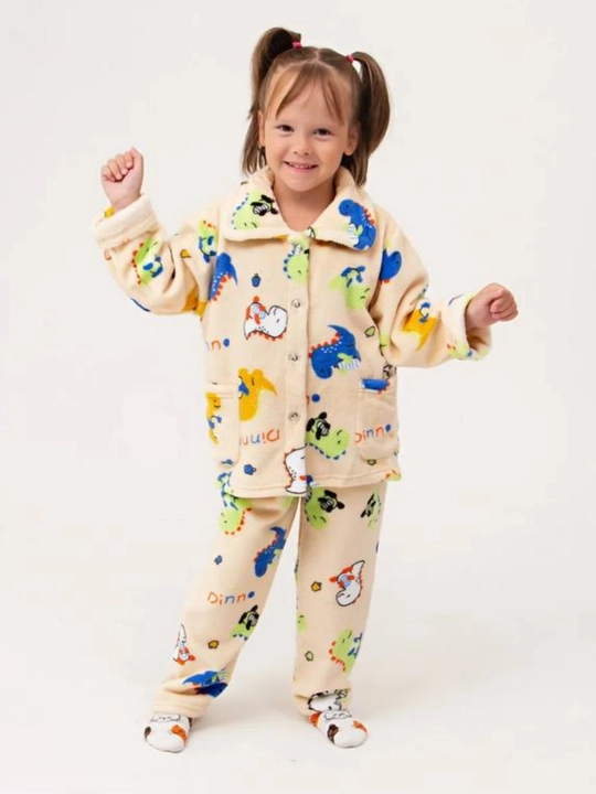 Issiq bolalar uy kiyimi, uyqu uchun pijama, issiq komplekt kiyim