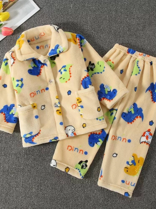 Issiq bolalar uy kiyimi, uyqu uchun pijama, issiq komplekt kiyim
