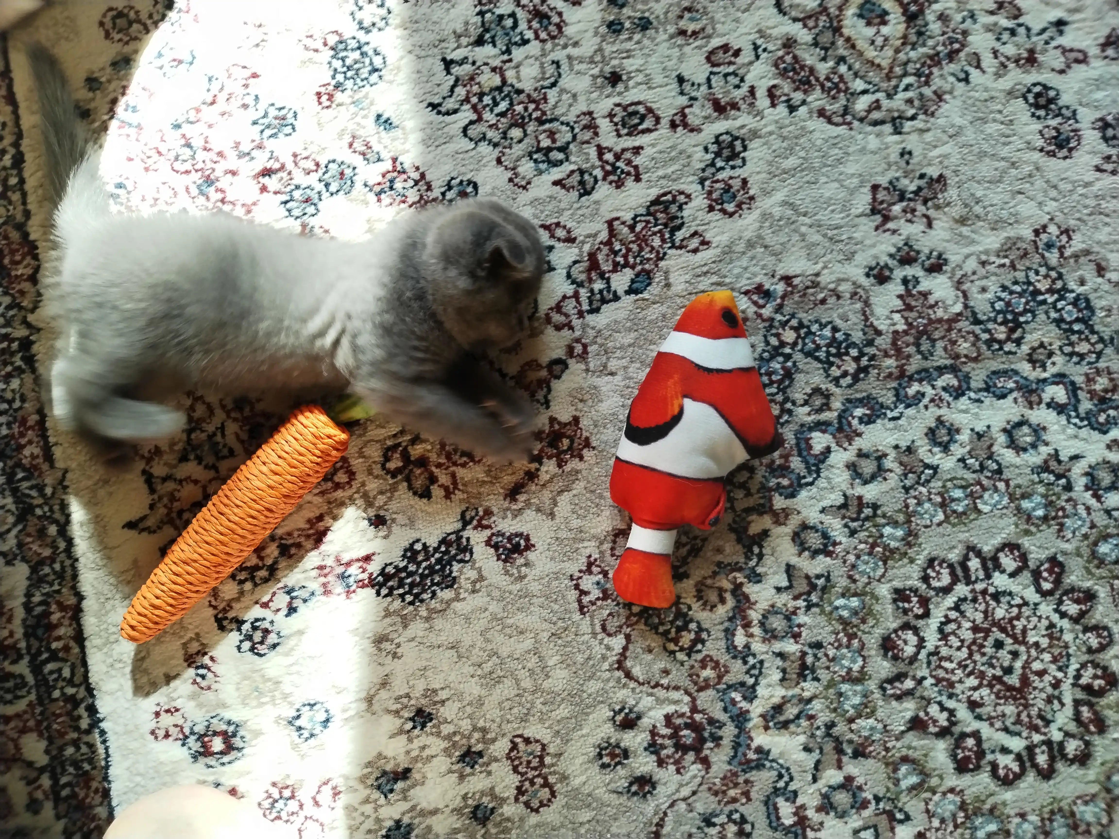 Игрушка для кошек рыбка BOBRIKGORA с кошачьей мятой и валерианой