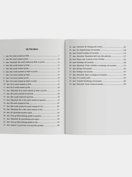 Tezkor matematika 1–3 sinflar