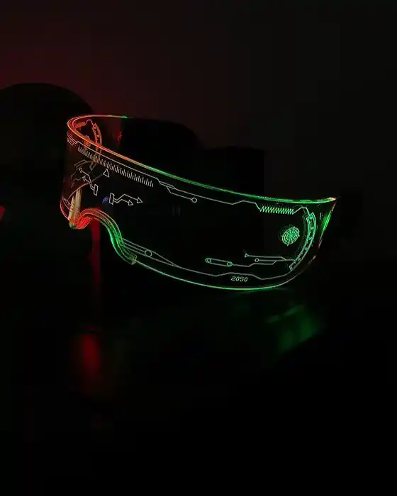 Очки светящиеся LED, для вечеринки, неоновые, унисекс, прозрачные