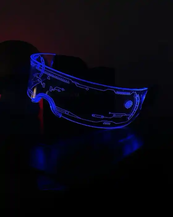Очки светящиеся LED, для вечеринки, неоновые, унисекс, прозрачные