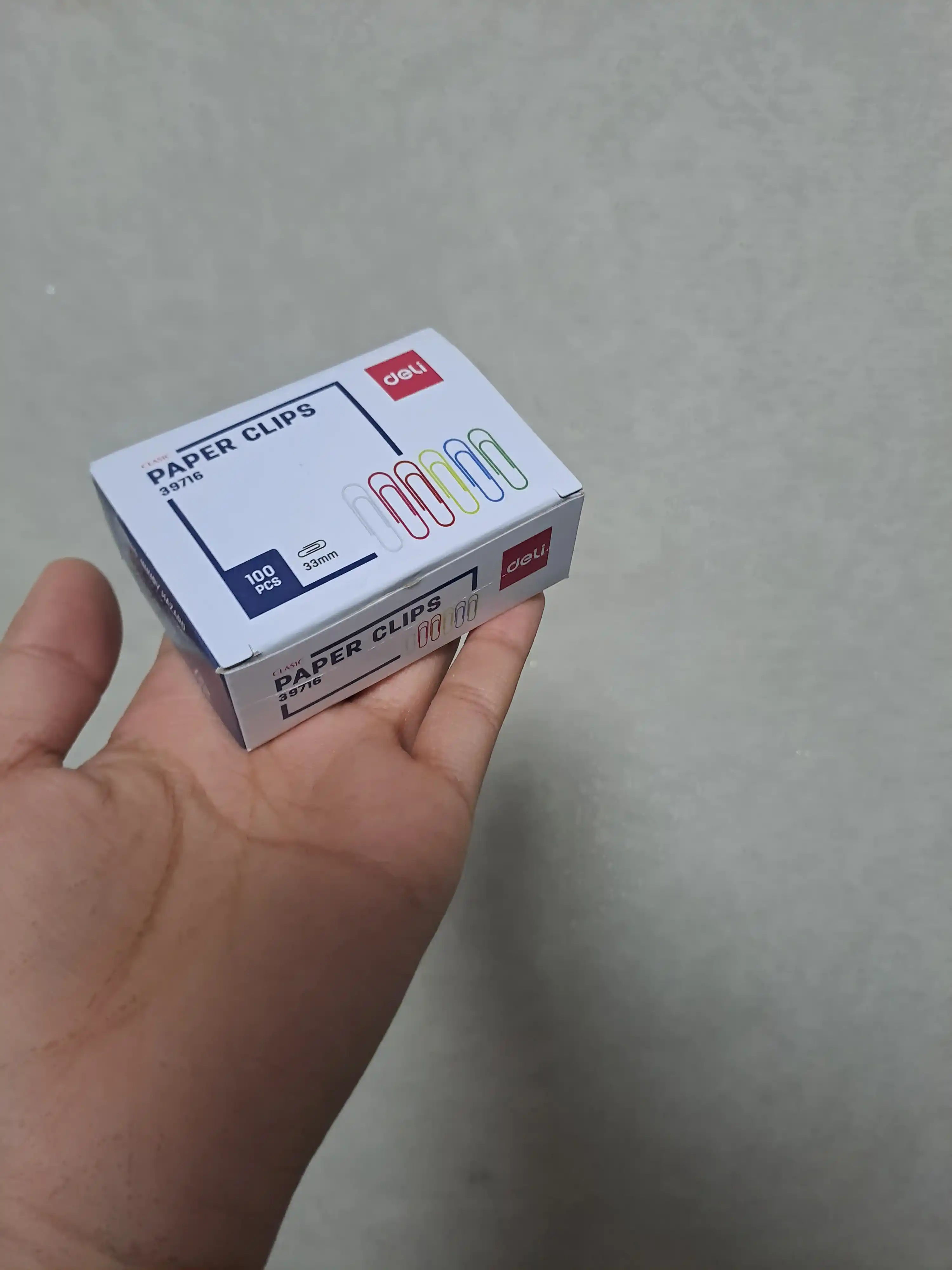 Скрепки 33мм 100шт (цв) Deli