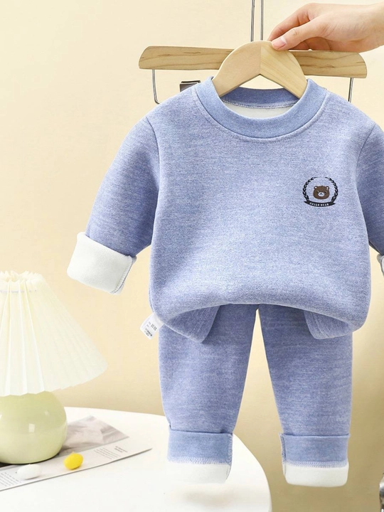 Issiq bolalar uy kiyimi, uyqu uchun pijama, issiq komplekt kiyim