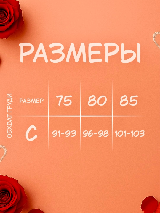 Ayollar uchun to`rli ichki kiyimlar to‘plami, byustgalter va trusik, Anjelika, chashka C