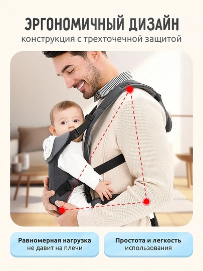 Эргономичный рюкзак-кенгуру для детей 0–4 лет — FIRST01-KENGRU-УГОЛЬН