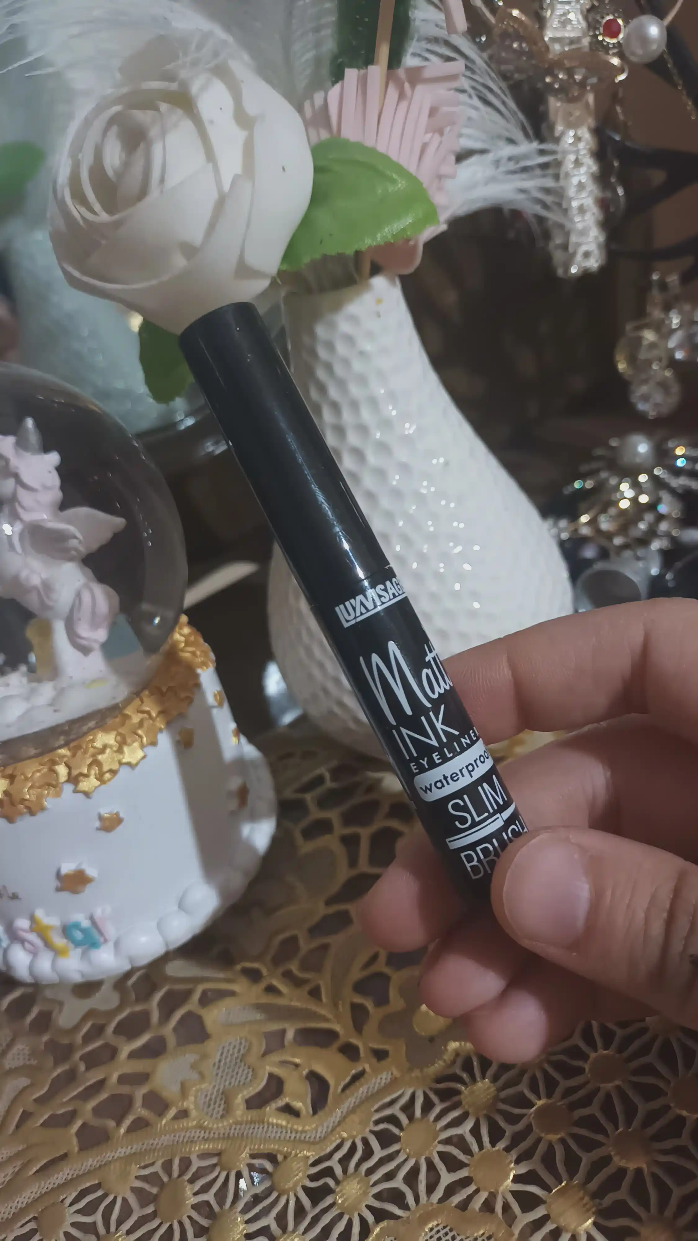 Подводка для глаз Matt INK, waterproof, черный, LUXVISAGE