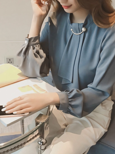 Ayollar bluzkasi, uzun yengli ko'ylak - ofis, maktab, universitet
