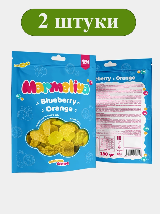 Marmelad Crafers Marmeliya Golubika-Apelsin 180 g, to‘plam 2 dona - 