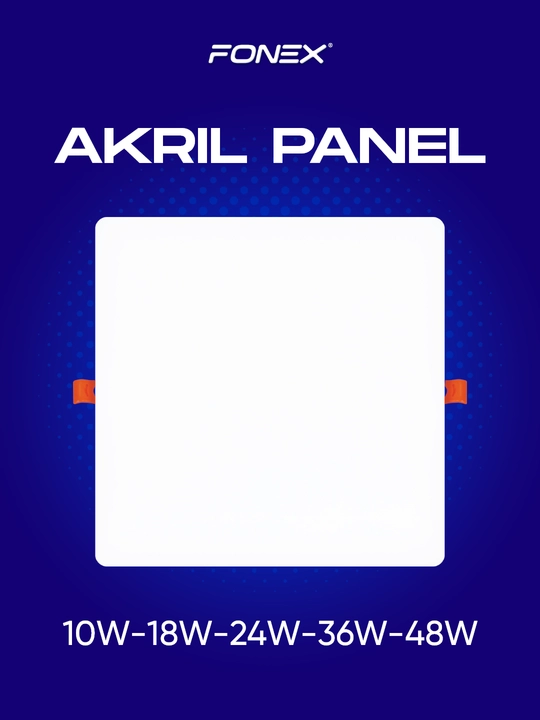 FONEX ichki o'rnatiladigan LED akril paneli, 10-18-24-36-48 W