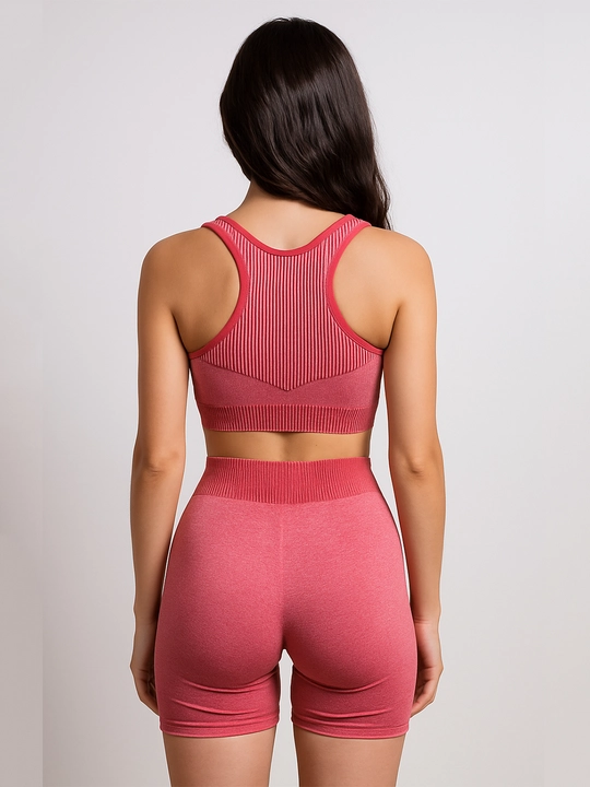 Ayollar sport komplekti, top va shortik, fitnes va yoga uchun, sport kiyimlari