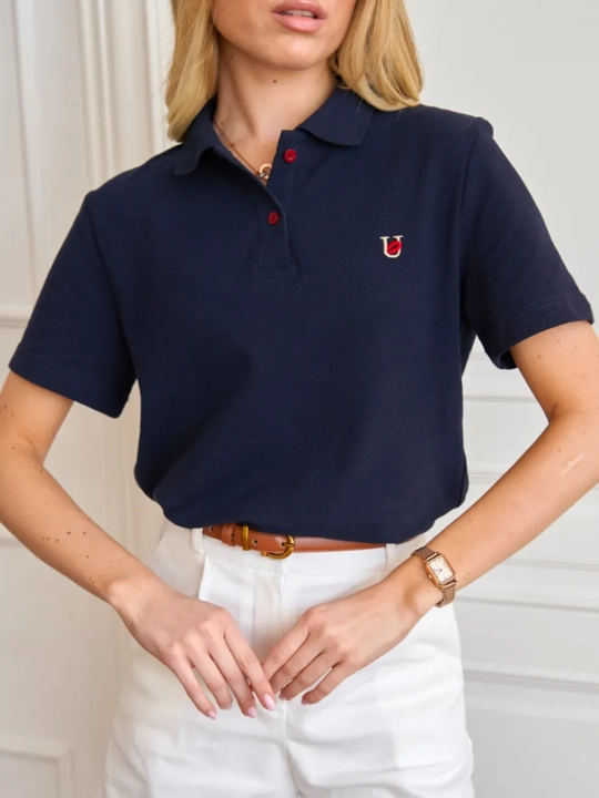 Женская футболка поло финка UBLOSSOM, 100% хлопок, рубашка короткий рукав Polo