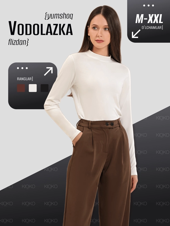 Ayollar vodolazkasi Kioko, uzun yengli ayollar koftasi. Ayollar trikotaj koftasi - 