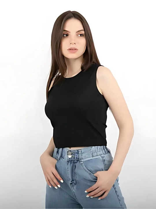 Кроп топ майка футболка в рубчик, из хлопок 95% - 