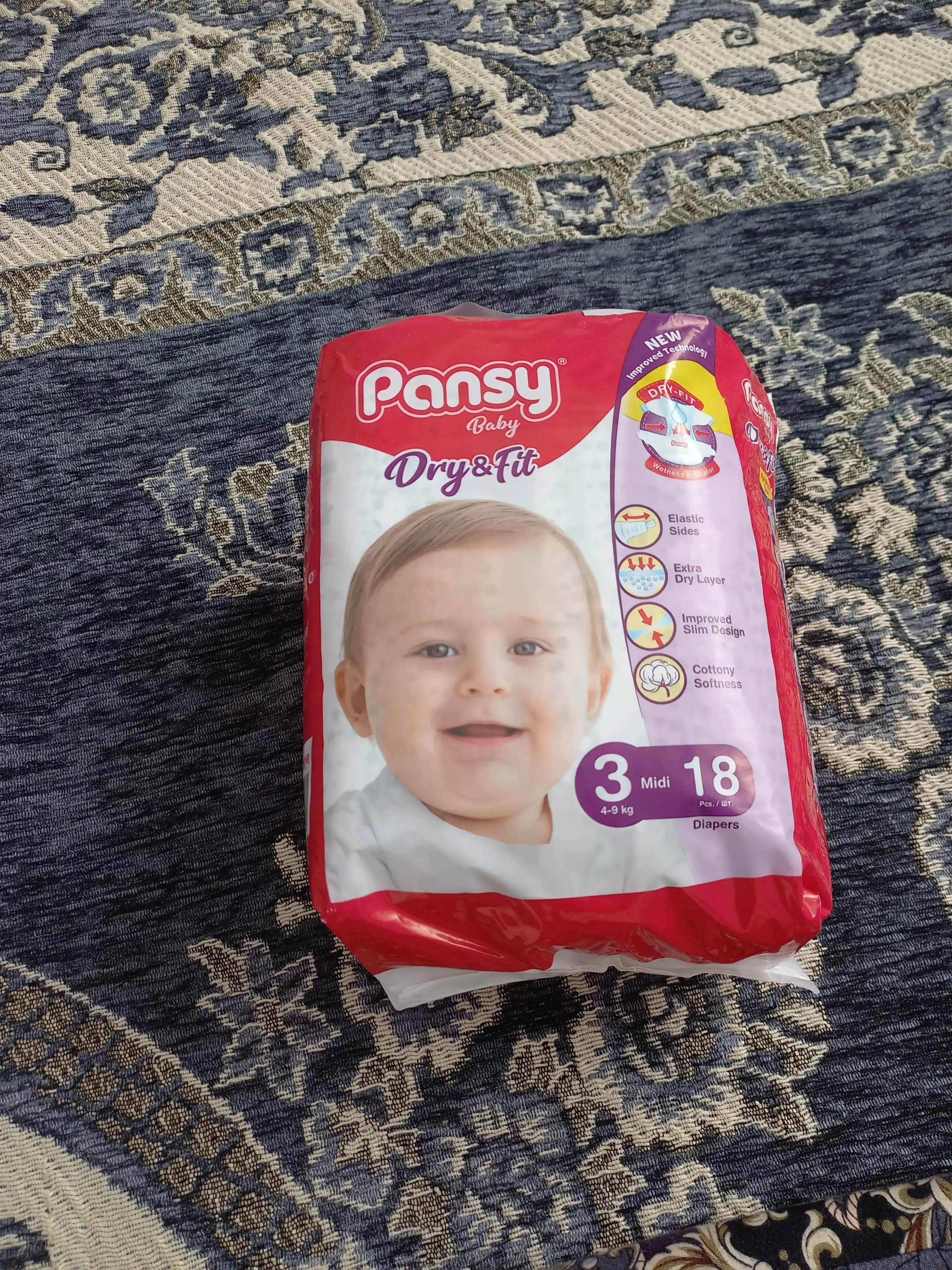 Подгузники Pansy Jumbo Midi 3, 4-9 кг, 18 шт