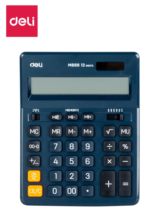 Калькулятор 12 разр, син, M888 Deli, 888-M-bl - 