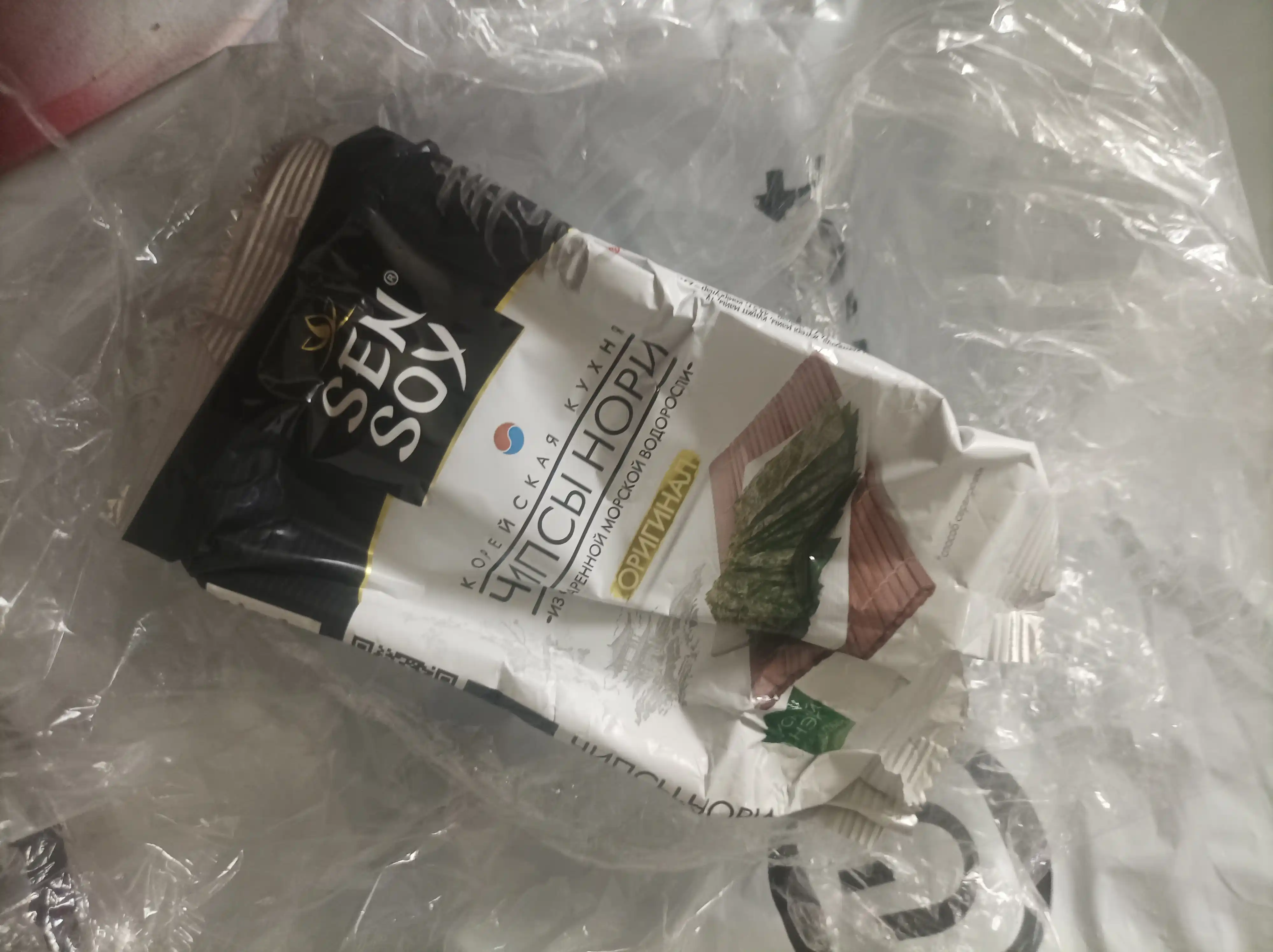 Chipslar Sen Soy Premium Nori dengiz o'tlari bilan, 4.5 g