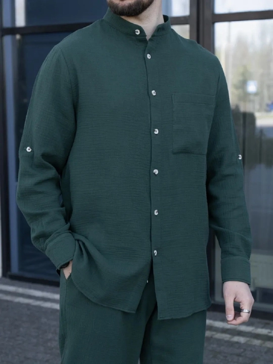 Ikki qismli kiyim erkaklar uchun, yozgi, oversize ko‘ylak + shimlar
