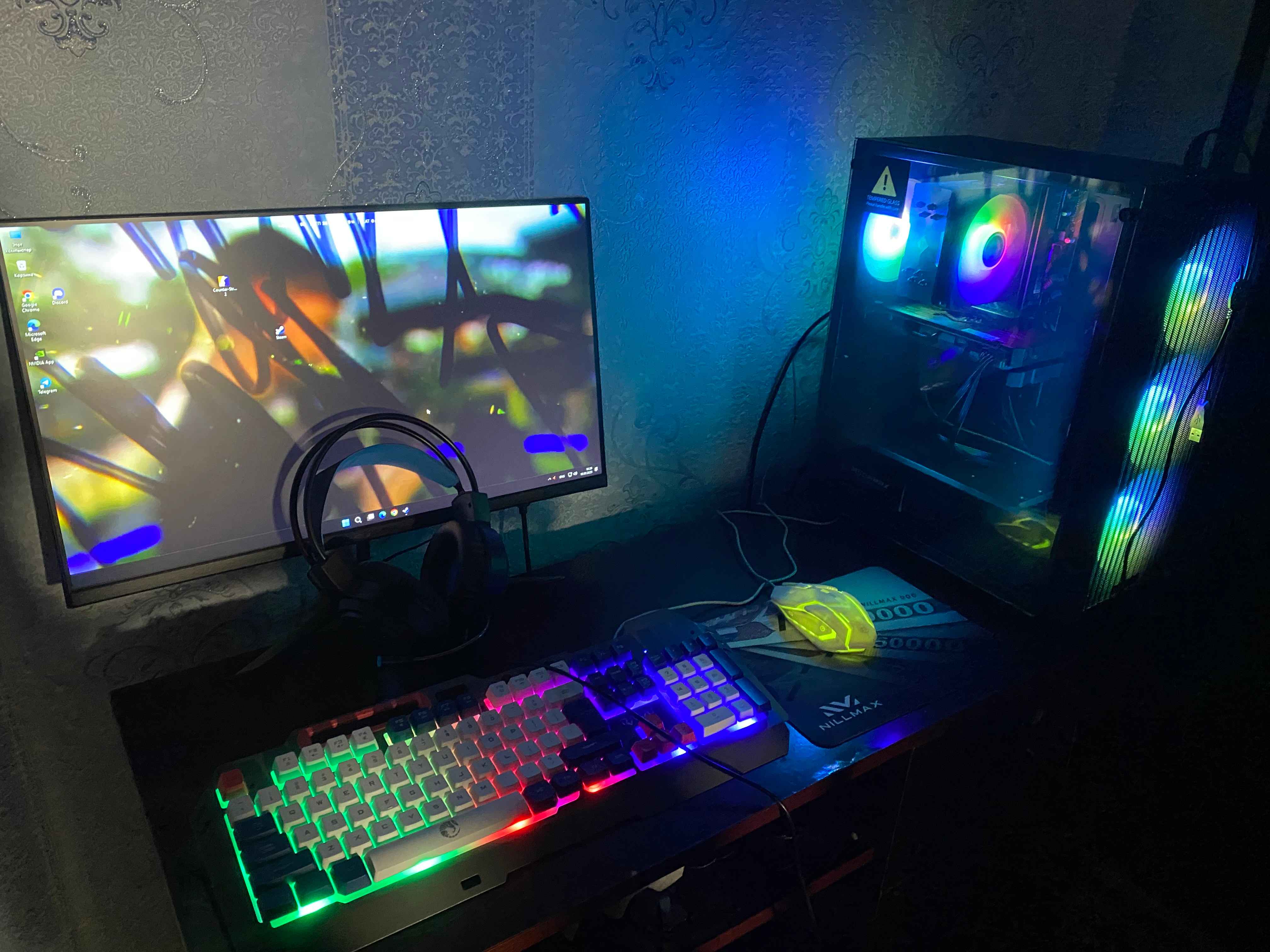 Core i5 12400F o‘yin kompyuteri, 16GB DDR4, 512 GB SSD NVMe, RTX5050 8GB, RTX3060 12GB