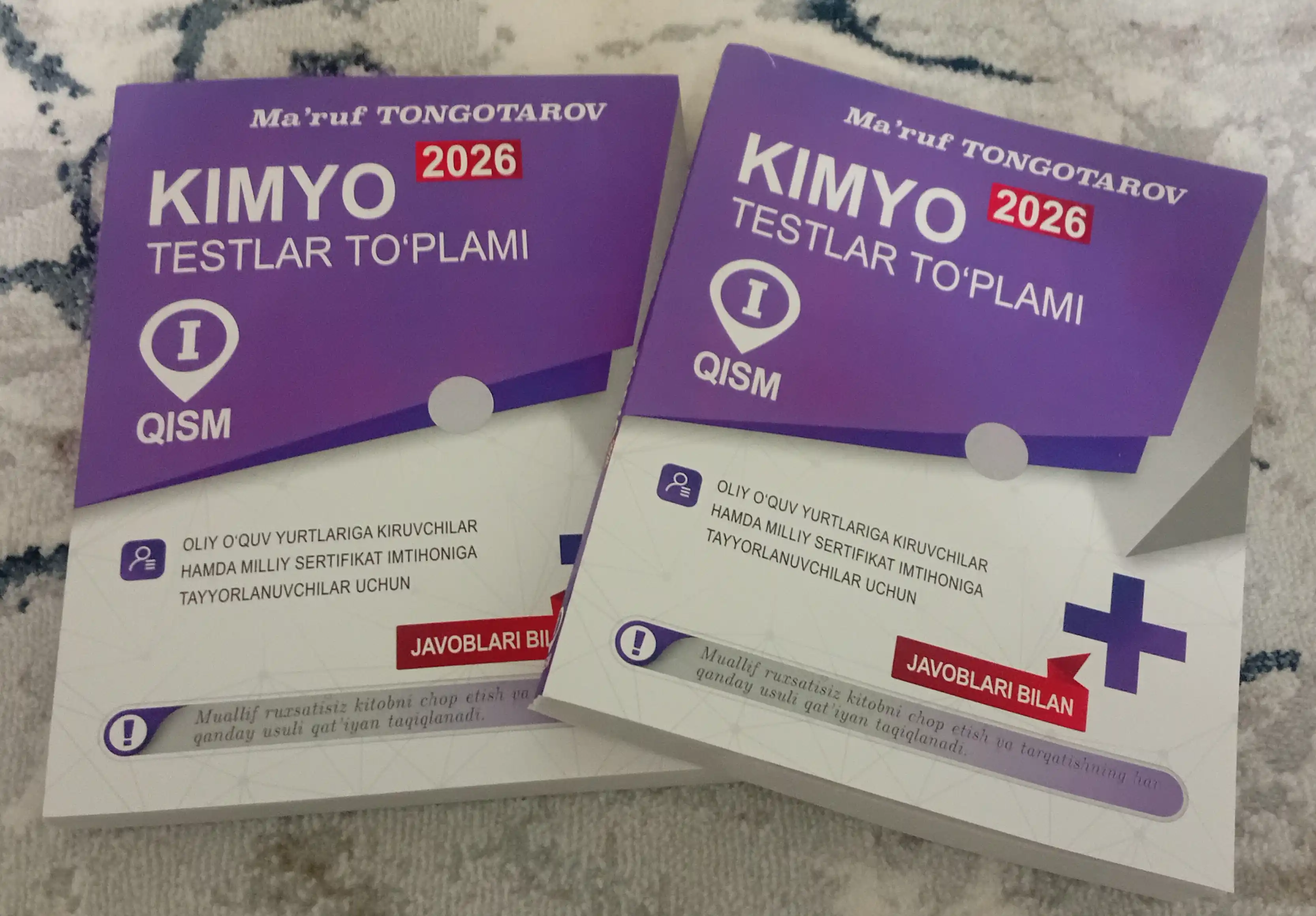 Kimyo 2027, testlar toʻplami, 1-qism, Ma'ruf Tongotarov