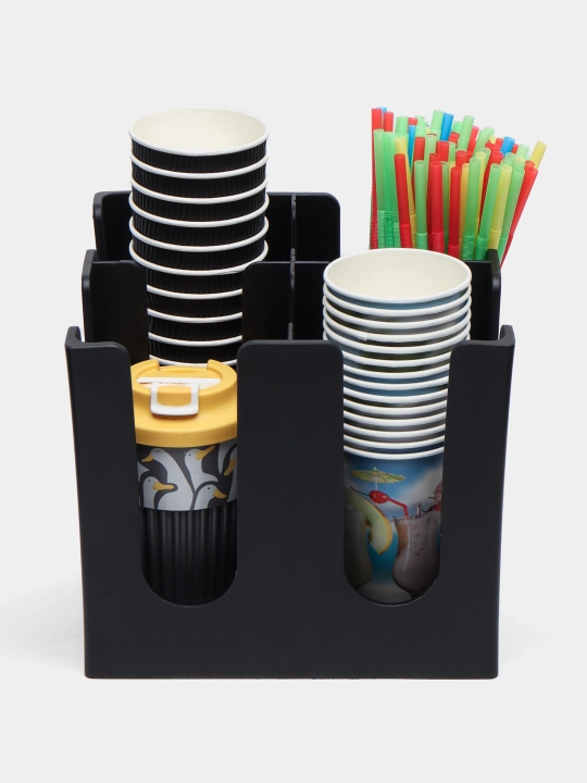Stakan va qopqoqlar uchun dispenser, kafe, ofis, uy, umumiy ovqatlanish joyi, restoran