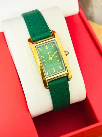Cartier Женские наручные часы, кварцевый механизм, с эко-кожа ремешком — STATUSS-4-ИНДИГО