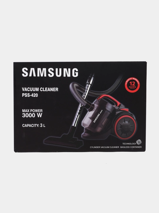 Пылесос Samsung мощный 3000W, инновационный циклонный, телескопической трубой, HEPA фильтр