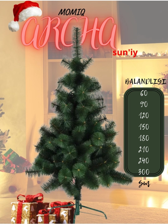 Yangi yil archasi, bayram shukuhi endi uyingizda, 60,90,110,150,180,210,240sm