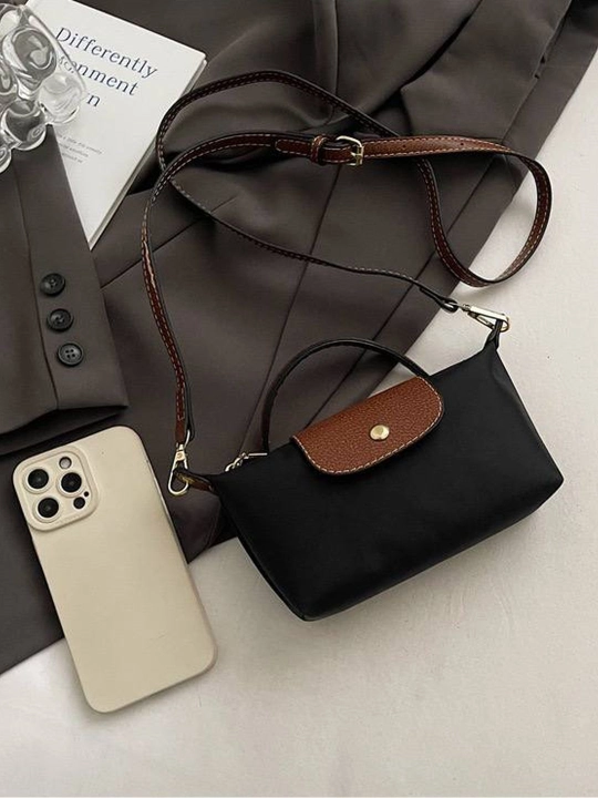 Sumka ayollar uchun, mini Longchamp uslubida, kichkina krossbodi sumka-kosmetichka
