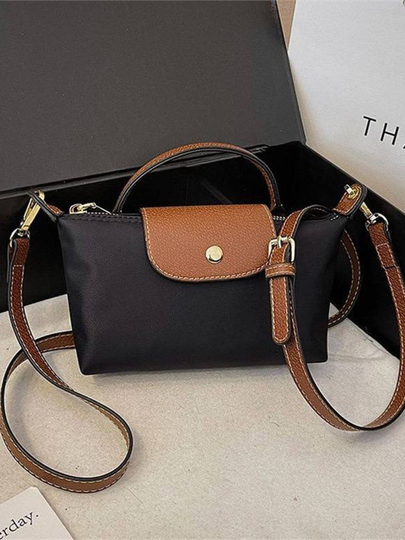 Sumka ayollar uchun, mini Longchamp uslubida, kichkina krossbodi sumka-kosmetichka