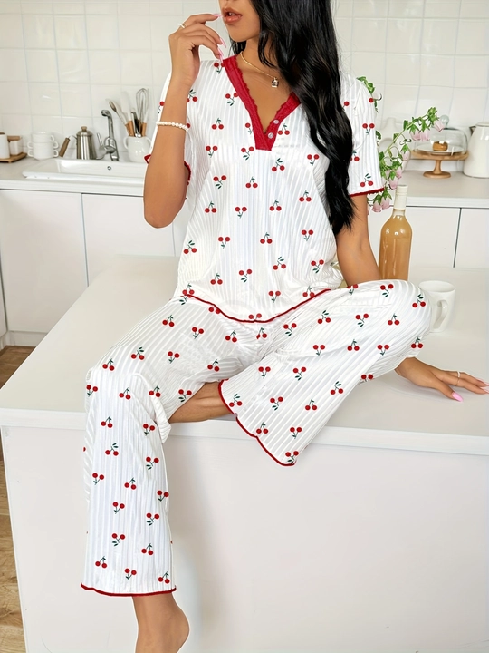 Ayollar pijamasi Kioko, ayollar uchun ikki qismli pijama, uy kiyimi, ayollar uy kostyumi