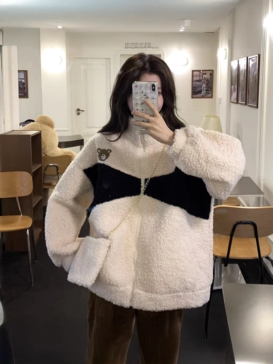 Ayollar va Qizlar uchun Teddy kurtka ayiqcha vishevkali