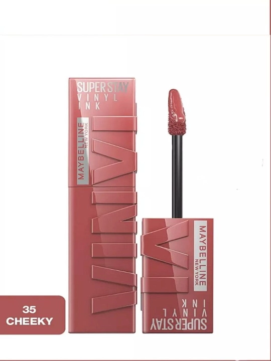 Помада Vinyl Ink 35 Cheeky Maybelline New York, жидкая, стойкая и глянцевая