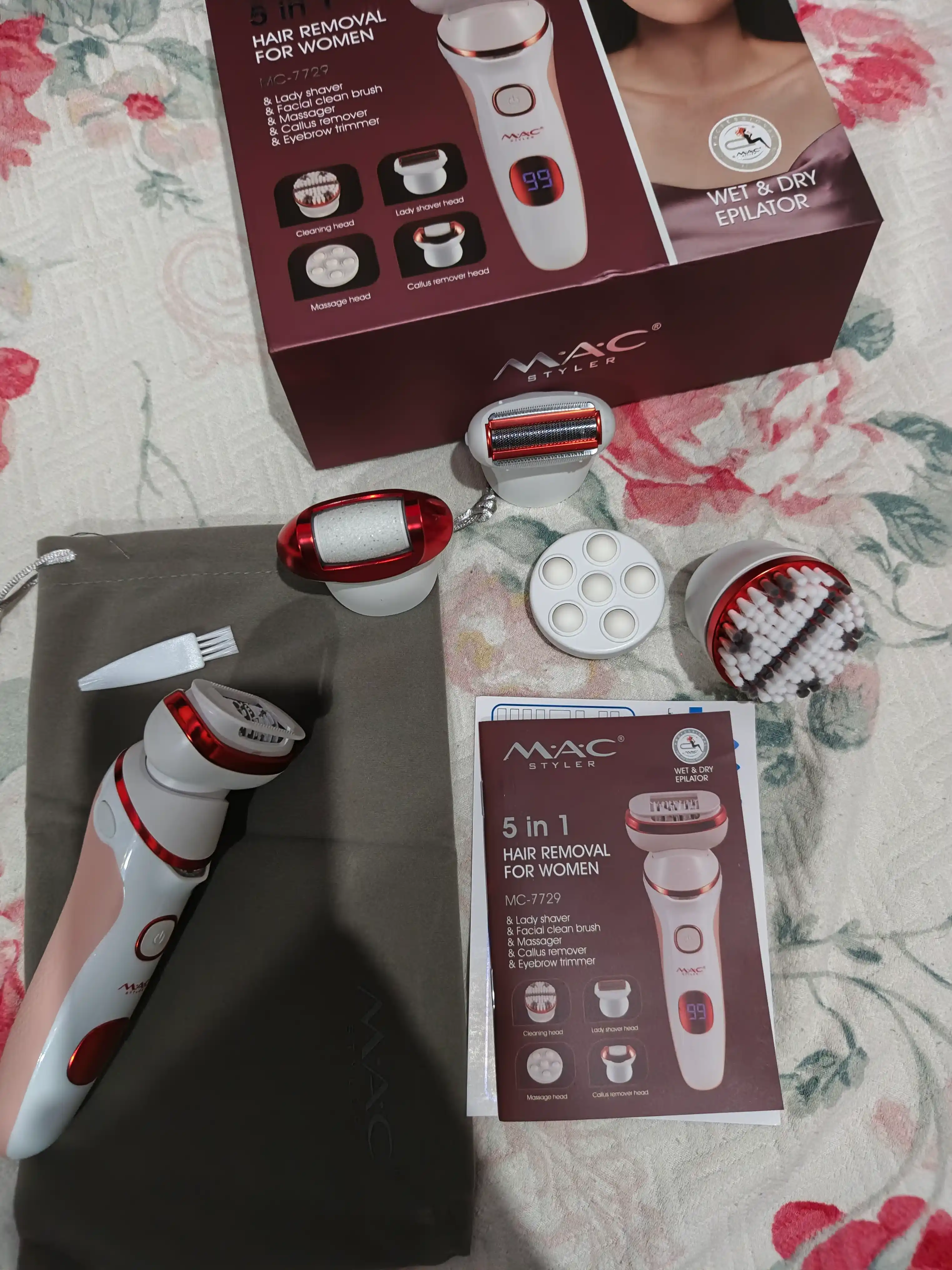 Epilyator simsiz MAC styler, ayollar uchun professional depilyator
