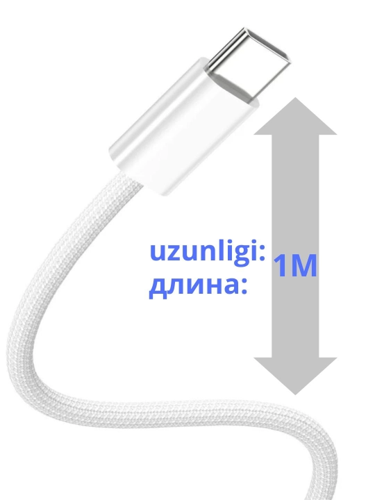 Кабель быстрой зарядки – для iPhone / Samsung, Lightning/Type-C, 1м/2м, передача данных