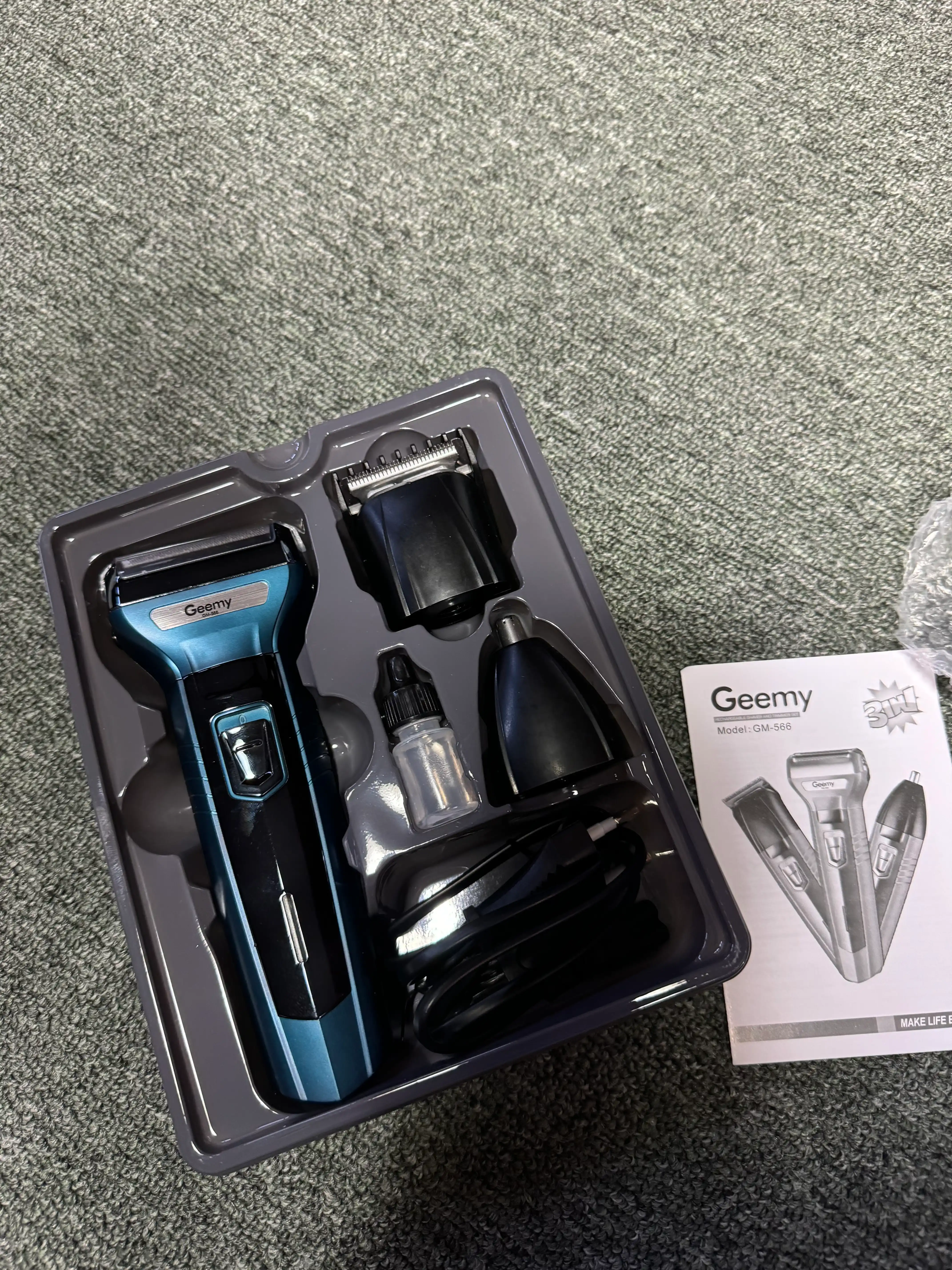 Trimmer 3 tasi 1 da, soch, soqol va burun uchun