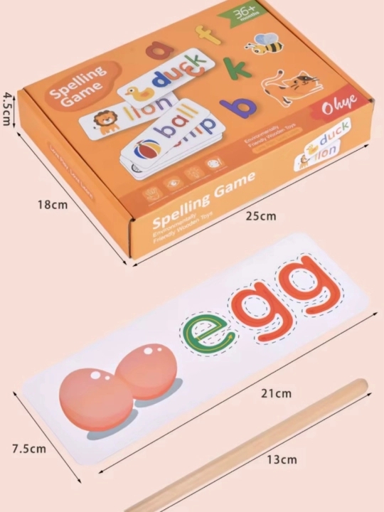 O'yinli yog'och pazllar, Ingliz harflarni o'rganish, kartalar bilan o'yinlar, alifbo - 