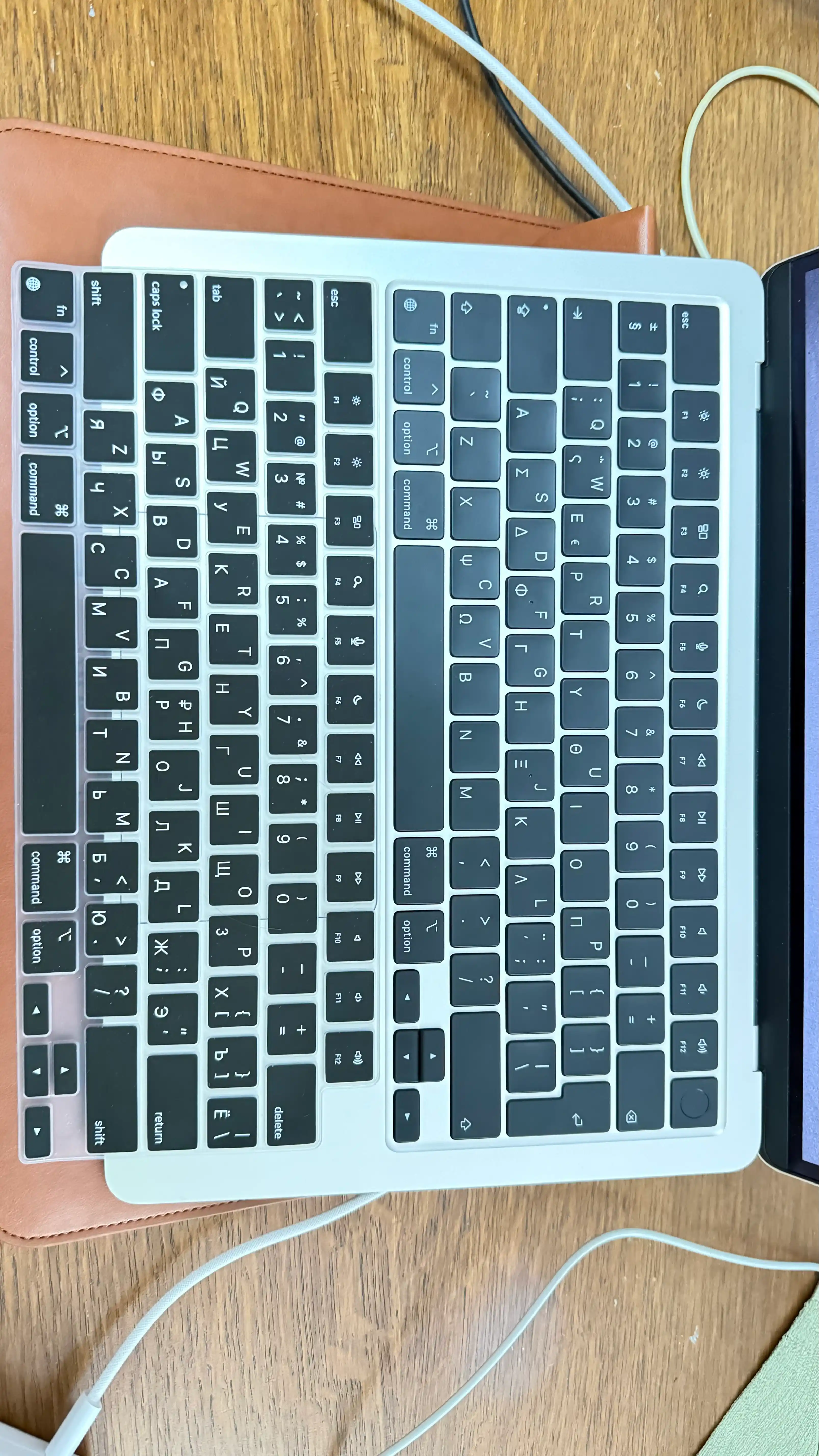 Пленка/наклейка на клавиатуру с русской раскладкой для Macbook Air/Pro/13.3/13.6/M1/M2
